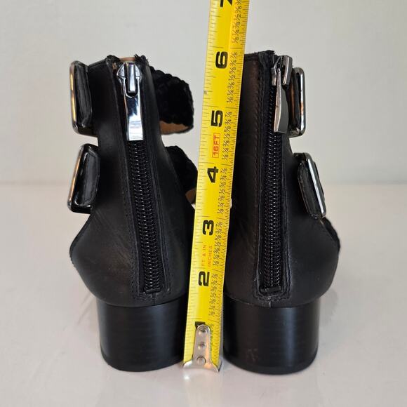 Franco Sarto Toma Sandal Women's 6M Black Suede Smooth Leather Braided Party - Picture 5 of 14